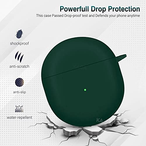 Image of KACA Protective Shockproof Silicone Cover Case with Buckle Compatible with OnePlus Buds (Green)