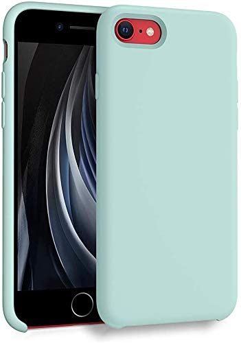 Image of REALCASE for iPhone SE 2022 Back Cover, Liquid Silicone Case Back Cover for Apple iPhone SE (3rd Generation) / iPhone SE 2020 / iPhone 8 / iPhone 7 (M Green)