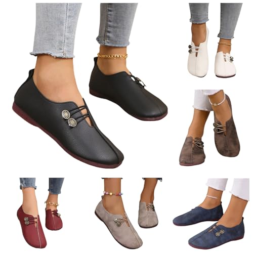 Sandals for Women 2025 Retro Loafers Dressy Comfortable Closed Toe Ballet Flats Summer Casual Breathable Boat Shoes Footwear4
