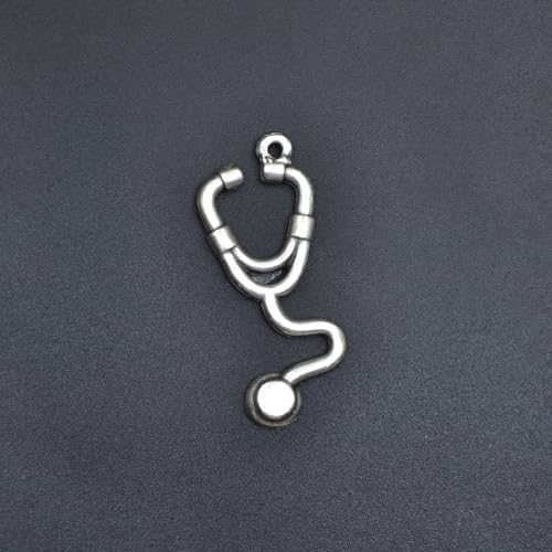 Bu Farklı Doktor Steteskop Örme Zincir Kolye - Gümüş Kaplama - Erkek Kadın Kolye - No:1578