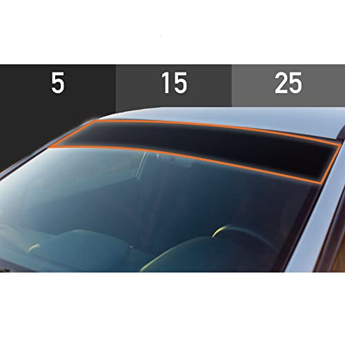 DIY-DIY-MotoShield Pro Premium Precut Windshield Sun Strip Ceramic Film 2mil - Universal Fit/All Vehicles - Superior Heat Control/Blocks 99% UV - 5% Limo Tint