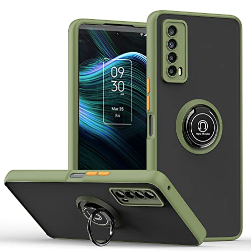 Jiajihua Compatible with T-Mobile REVVL V Plus 5G Bracket Phone Case,Compatible with T-Mobile REVVL V+ 5G [Car Mount Magnetic Stand] [PC+TPU] Anti-Drop Gr2