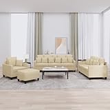 Tissu durable et structure robuste : fabriqué en tissu 100 % polyester respirant couleur crème et une structure robuste en contreplaqué et métal, ce canapé offre durabilité et stabilité pour une utilisation quotidienne comme meuble central.