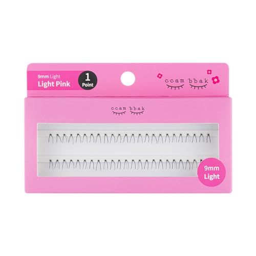 CAMBBAK カンパク 部分つけまつげ アイラッシュ まつげエクステ 半永久 アイドル Eyelash タイプ 8mm~12mm マツエク セルフ つけまつげ ナチュラル 人気 DIY つけまつ毛 (9mm Light (Black), 1 Point)