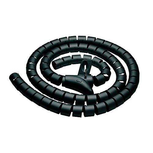 REV Ritter Spirale Portacavi Flessibile 2,5 M – Tubo Raccoglicavi Per Scrivania, Nero - 2