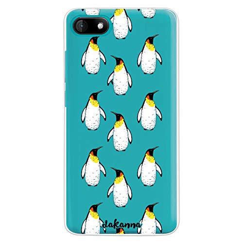 dakanna Coque pour [Wiko Sunny 3] en Silicone Souple, Design [Modèle de Pingouin] Étui Housse en Gel TPU [Fond Transparent]
