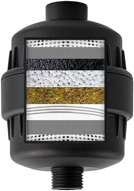 Miniatura 2 de Filtro de ducha para agua dura, filtro de cabezal de ducha original StoneStream con vitamina C y carbón activado para eliminar el cloro, metales