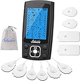 Schiara Dual Channel TENS Unit Muscle Stimulator, 24 Modes TENS Machine with 10 Pads, Electric Pulse Massager for Pain Relief