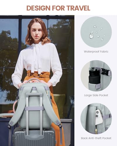 Image of LOVEVOOK 40L Travel Backpack for Women Flight Approved, Carry on Backpack for Airplanes, TSA Personal Item Travel Bag, Waterproof 17 Inch Laptop Backpack, Business Weekender Overnight Daypack, 3Pcs