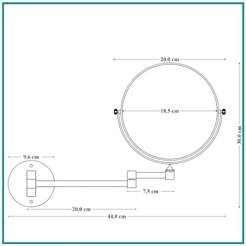 Image of CIPLA PLAST Shaving Mirror for Bathroom | Round Makeup Mirror | 360 Degree Rotation Adjustable Frame (Gold)