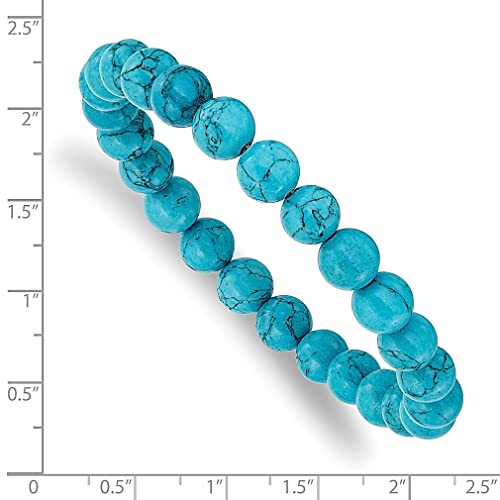 Ice Carats 8Mm Blue Turquoise Agate Beaded Stretch Bracelet Adjustable Wrap Natural Stone Shell Wood Fashion Jewelry For Women Gifts For Her #TOP2