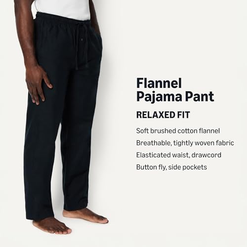 Image of Amazon Essentials Men's 100% Cotton Flannel Sleep Pant, Relaxed Fit Lounge Pants with Elastic Waist and Drawstring