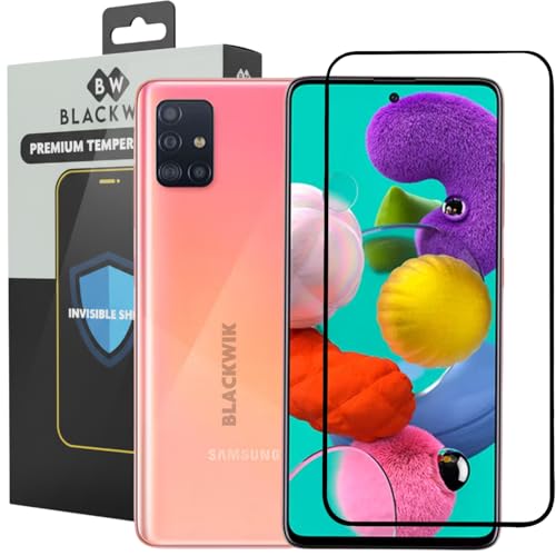 Image of Blackwik Tempered Glass Screen Protector for Samsung Galaxy M31S / Samsung Galaxy A51 / Samsung Galaxy A52S / Samsung Galaxy A52 with Edge-To-Edge Protector Coverage | Easy Installation Kit (Black)