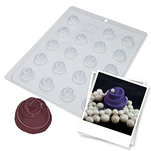 BWB 9531 Molde Bombón detallado 3 para chocolate caliente Forma Simples de 12 Cavidades 6g Material Plástico PET Transparente Tridimensional Bombones Accesorios y utensilios reposteria