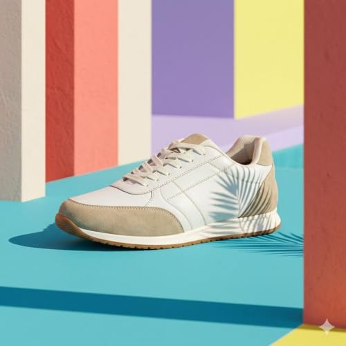 Image of Blue Leather by Centrino Genuine Leather Men's Sneakers | Leather Made Cushioned Insole Comfortable Shoes | Trendy & Stylish Modern Sneakers | Durable TPR Sole (4089)