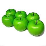 6 Piezas de simulación de Manzanas Verdes Artificiales Accesorios de Fotos de Frutas Falsas decoración del hogar