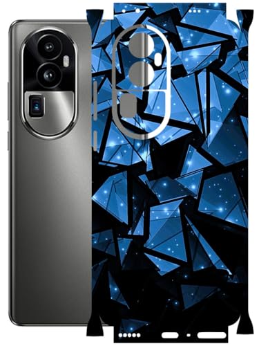 Image of AtOdds - Full Body Back Screen Guard Protector Film - Lamination Wrap Skin Sticker Compatible with Oppo Reno 10 PRO Plus | Scratchproof Matte Finish (Blue Crystals)