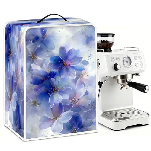 Image of Universal Coffee Maker Cover, Durable Polyester Lightweight Long-Lasting Dustproof Cotton Blend Appliance Protector for Kitchen Countertops (Blue)