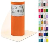 Expo International Decorative Matte Tulle, Lightweight Polyester Tulle Fabric for Tutus, Costumes, and Party Decorations, Washable, Easy-to-Use, 6 Inch x 25 Yards, Orange, Pack of 1