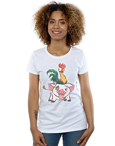 Image of Disney Women's Moana HEI HEI and Pua T-Shirt White Small