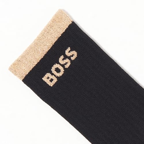BOSS Men's Lurex Logo Combed Cotton Socks4