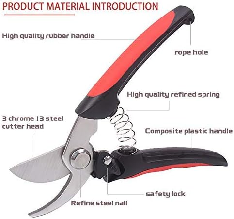 Secateurs Professional Pruning Shears Scissors Tree Ratchet Grafting Cutter Garden Lopper Bonsai Tools Hand Pruner Secate