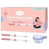 ACCUBIO Pregnancy Test Strips with Urine Cups, hCG Detection Home Pregnancy Tests, Sensitive & Over 99% Accurate, 20 Count Individually Wrapped, Rapid hCG Test Strips, 5mm Wider 25mIU/mL
