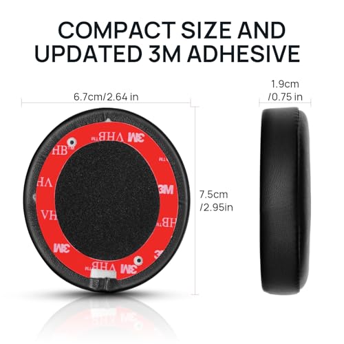 Replacement EarPads for Beats Solo 2 Solo 3, 1 Pair Wireless On-Ear Headphone Replacements, Compatible with Beats Solo3/Solo2 A1796/B0534 Headphones, Made of Protein Leather Memory Foam（Black） by Generic - Image 5