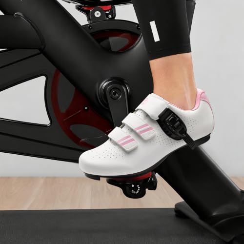 Image of Cycling Shoes for Men Women Compatible with Peloton Bike, Indoor Spin Shoes with Pre-Installed Delta Cleats, Comfortable & Safe Unisex Outdoor Road Cycling Shoes