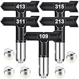 5 Pcs Spray Tips Reversible Spray Tip Airless Spray Nozzles for Airless Paint Spray Guns and Airless Sprayer Spraying Machine (109, 213, 311, 315, 413)
