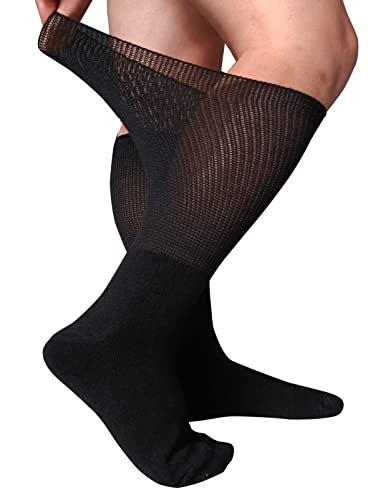 CIRZUEX Extra Wide Socks for Diabetic Swollen Feet,Walking Boot Cast Liner, Non Binding Hospital Bariatric Lymphedema Sock for Men Women