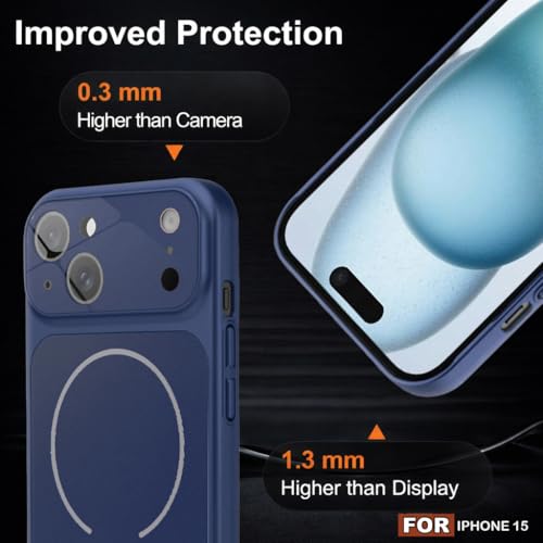 Image of SHINESTAR iPhone 15 Case - Premium Shockproof Protective Cover, Wireless Charging Compatible, Slim & Durable Luxury Back Cover with Camera Protection (Blue)