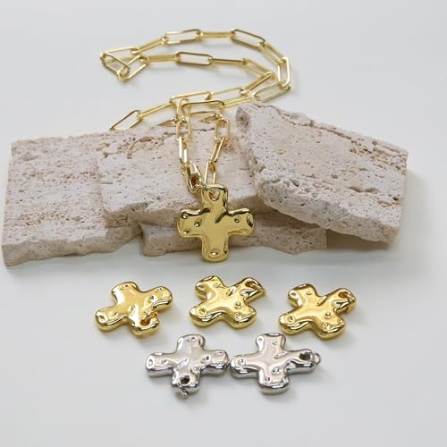 Punhem Chunky Gold Necklace for Women - 14K Gold/Silver Plated Trendy Dainty Non Tarnish Thick Chain Statement Charm Necklace with Vintage Toggle Clasp Fashion Jewelry Set Gift — view 6