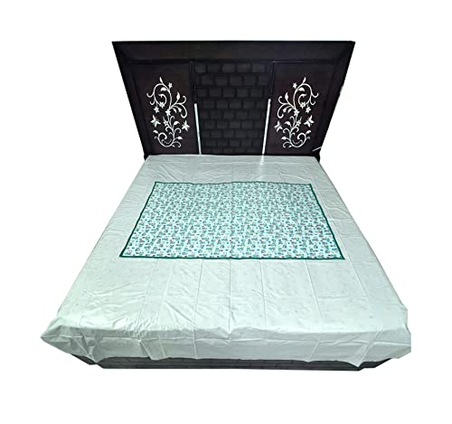Image of EcoSoft Plastic Sheet,PVC Sheet for Kids,Rubber Sheet for Babies,Bed Wetting Protector(90 x 135 cm) (Blue Alphabet & Green BABYBEAR)
