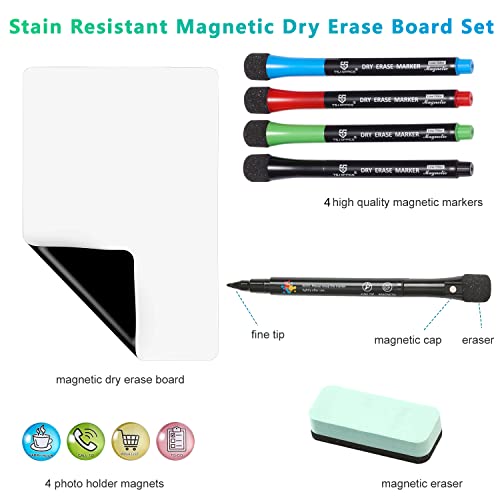 Magnetic Dry Erase Whiteboard Sheet - 12 X 8 Inches Small Magnet Fridge Message Boards For Kitchen Refrigerator Reminder Sticker, Planner, Grocery List #TOP3