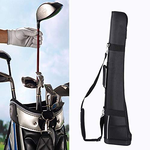 Golf Schlägertasche, Nylon Material, 80 cm Länge, 16 cm Breite, 3 Schläger Kapazität, mit Reißverschlusstasche und Trageriemen, für Training und Wettkämpfe