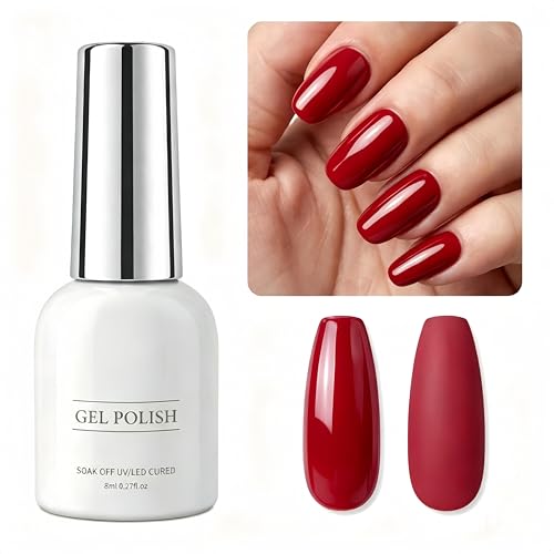 Esmalte de uñas gel rojo neón 8ml para todas pieles miniatura 2
