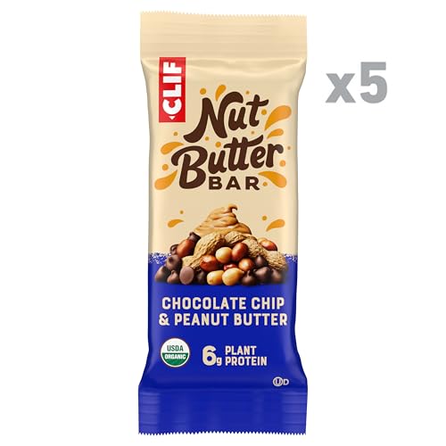 Image of CLIF Nut Butter Bar - Chocolate Chip & Peanut Butter - Filled Energy Bars - Non-GMO - USDA Organic - Plant-Based - Low Glycemic - 1.76 oz. (5 Pack)