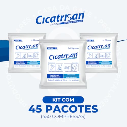 Sanfarma, Compressa Não Aderente Estéril Cicatrisan 45 Env (450 Unid)