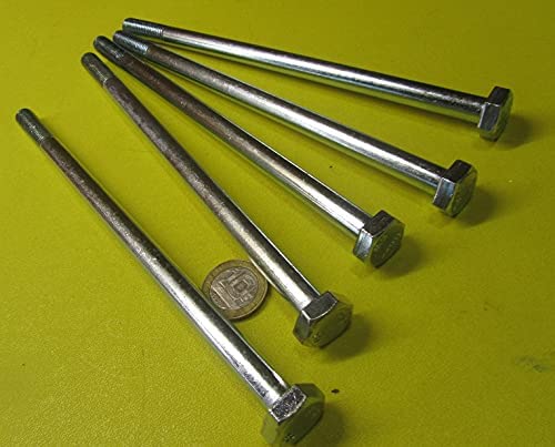 8.8 Zinc Steel Bolts PT M10 x 1.5 mm x 200 mm Long 5 pcs