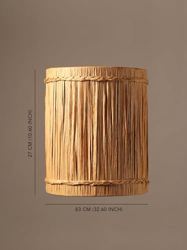 Image of Habere India-All the Cultures Fabricating India Bamboo Wall Lamps | Cane and Rattan for Living Rooms | Cafe Lights | Raffia Wall Lamp | Lamps for Bedroom (Medium: L25 x W13 x H30 cm)