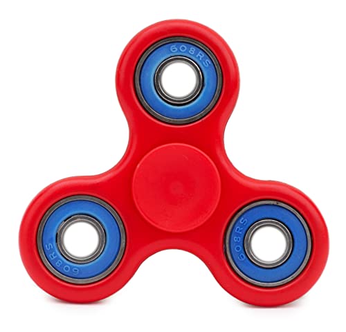 Toyland® Fidget Hand Spinner - Soulagement du Stress et de l'anxiété - Couleurs Assorties (Anneaux Rouges et Bleu foncé)