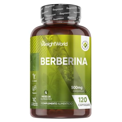 Berberina 500mg 120 Cápsulas - 98% de Alcoide Natural de Alta Potencia, 4 Meses de Suministro, Suplemento Dietético Apto para Veganos y Dietas Keto, Sin Alérgenos y Sin Gluten.