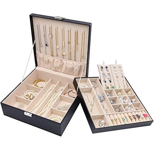ProCase Caja Organizadora de Joyas, Almacena Collar Pendientes Pulseras Anillos y Otros Accesorios, Estuche Grande Joyero de Cuero PU Doble Capa Apilable para Mujer Niña Dama Novia Amiga -Negro | Ya disponible en tu tienda friki favorita! En mundofriki.es!