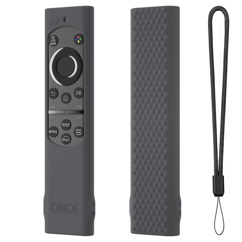 Image of Oboe Silicone Tv Remote Cover Compatible with Samsung Smart Tv Remote BN59-01311 Samsung QLED TV Remote Half Wrap Protective Case with Loop (G-Dark Grey) [Remote NOT Included]