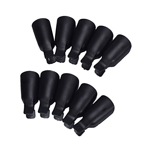 Sannysis 10PC Plastic Nail Art Soak Off Cap Clip UV Gel Polish Remover Wrap Tool