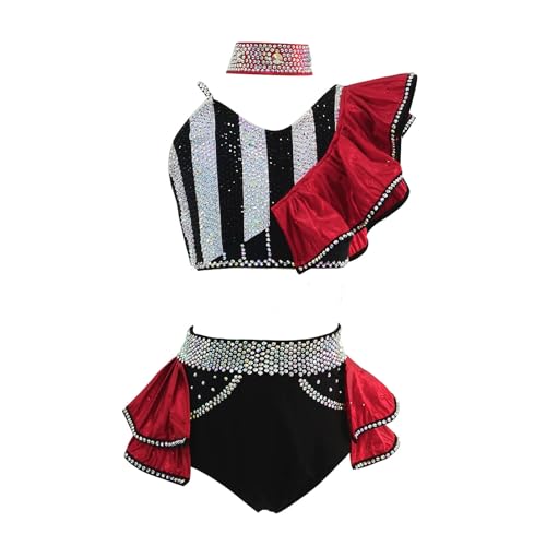 Disfraz de baile lírico rojo para niñas 11-13 años