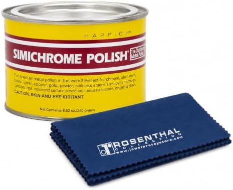 Rosenthal Collection – Simichrome Metal Polish Compound 250g with Cloth – Restore Shine on Chrome, Aluminum, Stainless Steel & More