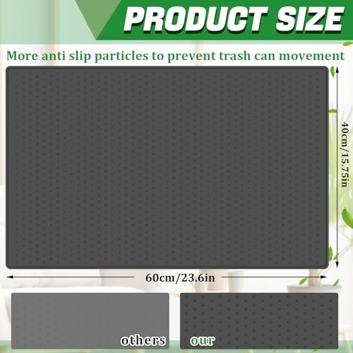 Image of Tinideya Waterproof Trash Can Mat with Raised Edge Non Slip Under Garbage Mat Trash Can Pads Protective Silicone Rubber Tray for Kitchen to Avoid Spills Floor Scratches(Black,15.8 inch X 23.6 inch)