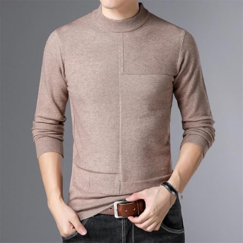Men's Winter High Neck Sweater Slim Fit Base Layer Thick Knitted Pullover Long Sleeve Warm Basic Sweater3